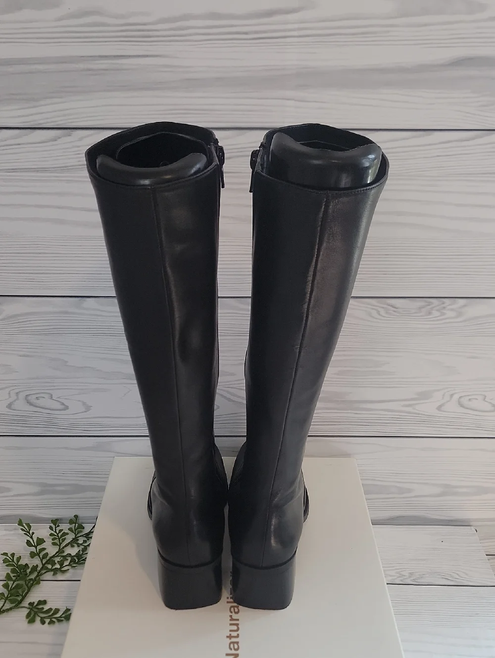 Naturalizer Auburn Hi Plus Knee-High Leather Boots - Black Womens Size 7.5